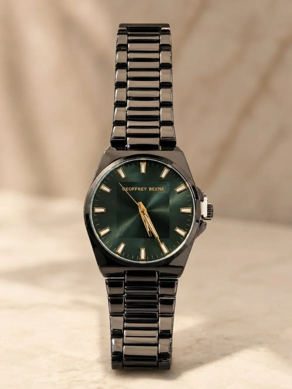 Geoffrey Beene Green Sunburst Dial Gunmetal Watch – New Without Box